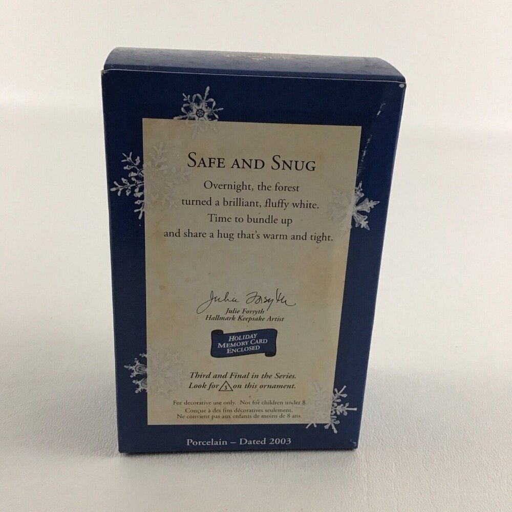 Hallmark Keepsake Christmas Ornament Safe And Snug #3 Raccoon New Vintage 2003 - Picture 3 of 6